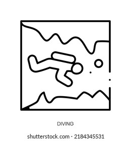 diving icon. Linear style sign isolated on white background. Vector illustration