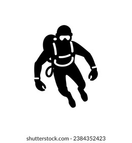 Icono de buceo en fondo blanco - Ilustración vectorial simple