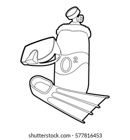 Diving icon. Outline illustration of diving vector icon for web