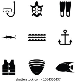 diving icon set