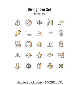 Diving Icon Set Diving Icons Vector Stock Vector (Royalty Free ...