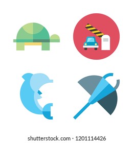 diving icon set. vector set about dolphin, barrier, manta ray and turtle icons set.