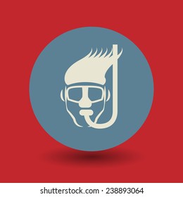 Diving icon or sign, vector illustration