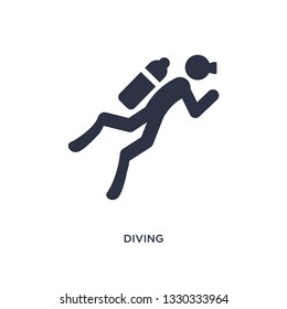 diving icon. Simple element illustration from activities concept. diving editable symbol design on white background. Can be use for web and mobile.