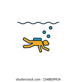 Diving icon. Simple element from tourism icons collection. Creative Diving icon ui, ux, apps, software and infographics.