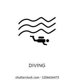 Diving icon. Diving symbol design from Travel collection. Simple element vector illustration on white background.