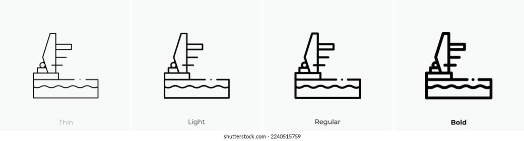 diving icon. Thin, Light Regular And Bold style design isolated on white background