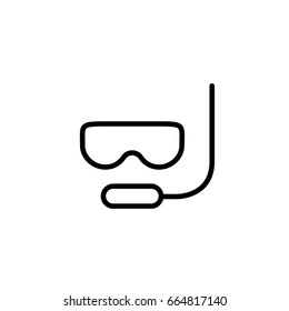 diving icon thin line black on white background
