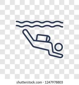 Diving icon. Trendy linear Diving logo concept on transparent background from Architecture and Travel collection