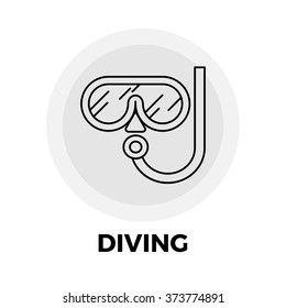 Diving icon vector. Flat icon isolated on the white background. Vector illustration.