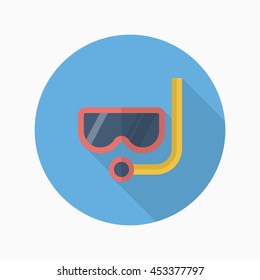 Diving icon, Vector flat long shadow design. 