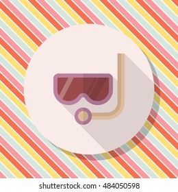 Diving icon, Vector flat long shadow design. Transport concept.