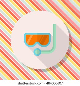 Diving icon, Vector flat long shadow design. Transport concept.