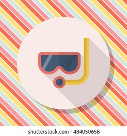 Diving icon, Vector flat long shadow design. Transport concept.