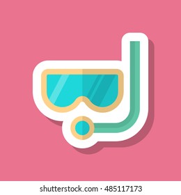 Diving icon, Vector flat long shadow design. Transport concept.