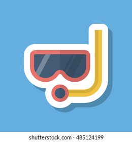 Diving icon, Vector flat long shadow design. Transport concept.