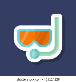 Diving icon, Vector flat long shadow design. Transport concept.