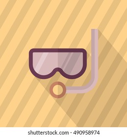 Diving icon, Vector flat long shadow design. Transport concept.