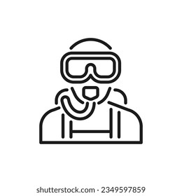 diving icon vector in line style