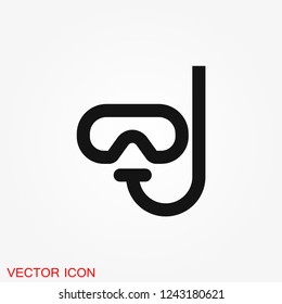 Diving icon, water sport vector sign, symbol