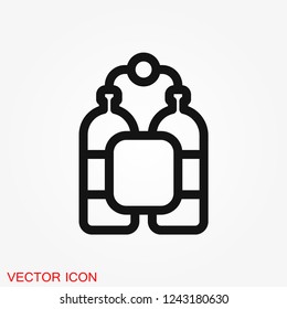 Diving icon, water sport vector sign, symbol