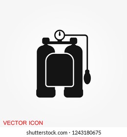 Diving icon, water sport vector sign, symbol