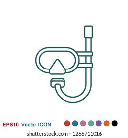 Diving icon, water sport vector sign, symbol