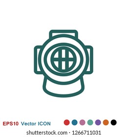Diving icon, water sport vector sign, symbol