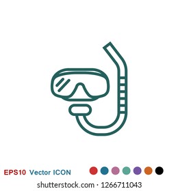 Diving icon, water sport vector sign, symbol