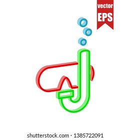 Diving icon.Isometric and 3D view.