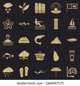 Diving icons set. Simple set of 25 diving vector icons for web for any design