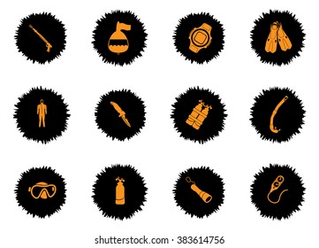 Diving icons set for web sites and user interface