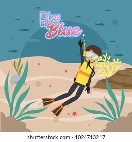 Diving Illustration Design