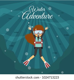 Diving Illustration Design