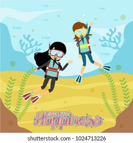 Diving Illustration Design
