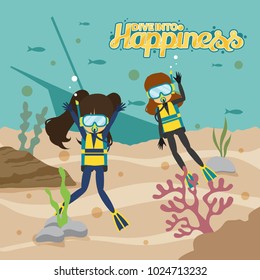 Diving Illustration Design