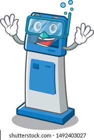 Diving information digital kiosk with in cartoon shape
