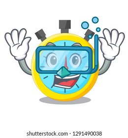 Diving isolated stopwatch with in the character
