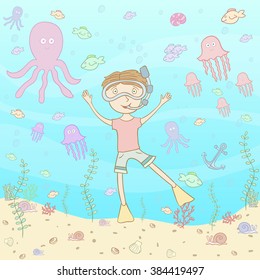 Diving Kid seamless