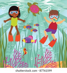 Diving kids