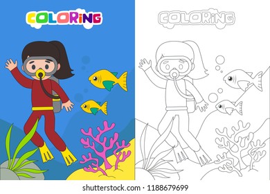 Sailor Kids Pirate Kids Coloring Book Stock Vector (royalty Free 