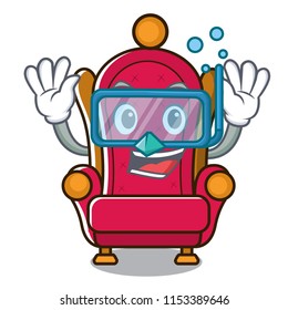Diving king throne character cartoon