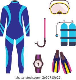 diving kit illustration in vectors