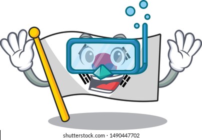 Diving korean flag in the cartoon shape