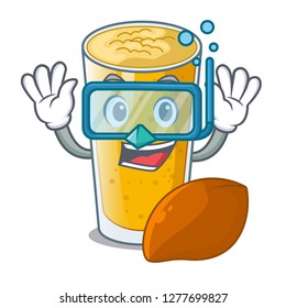 Diving lassi mango in a cartoon bottle