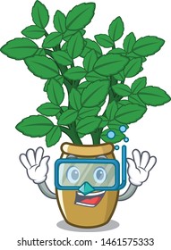 Diving lemon balm in a mascot pot