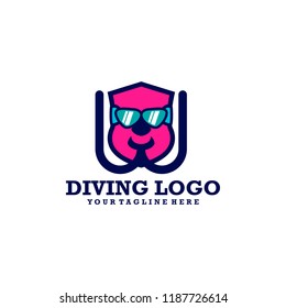 Diving Logo Design Vector