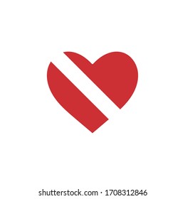 Diving love scuba heart vector