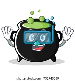 Diving magic cauldron character cartoon