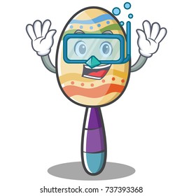 Diving maracas character cartoon style